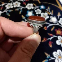 فروش  دو انگشتر نقره و پلاک سنگ عقیق برای گردنبند|جواهرات|کرج, حیدرآباد|دیوار