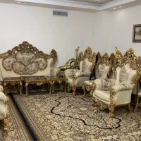 مبل ۹نفره و ناهارخوری ۱۰ نفره ورق طلا|مبلمان خانگی و میز عسلی|کرمانشاه, |دیوار