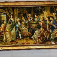 تابلو فرش پیانو زن سایز ۱.۳۰ در ۱.۹۰