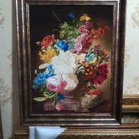 تابلوفرش دستبافت/تابلو فرش گلدان برجسته