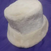 کلاه سفید خز دار  نو