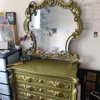 سرویس تخت خواب چوبی رنگ شده نو