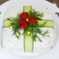 سالاد الویه و ماکارونی خانگی،کشک و بادمجان،دسر.ژله