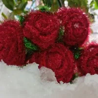 دسته گل بافتنی