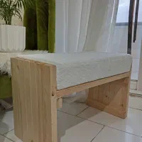 پاف و صندلی‌ چوبی مینیمال|صندلی و نیمکت|گرگان, |دیوار