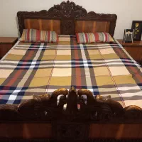 تخت‌خواب دونفره دراورآینه پاتختی همراه با تشک