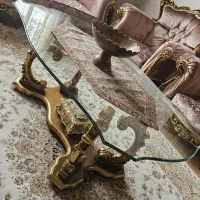 میز جلومبلی استیل و دو عدد عسلی