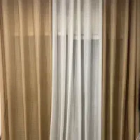 پرده ۳ تکه کرم سفید حریر درجه ۱