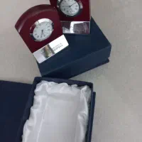 ساعت رو میزی چوبی استیل