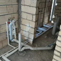 لوله کشی آب وفاظلاب ساختمان پنج لایه وتک لایه