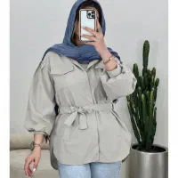 مانتو کمربنددار داکرون فری سایز زنانه / تک و عمده