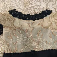 لباس مجلسی کوتاه کاپ داربالاتنه گیپوروسنگ دوزی شده|لباس|کرمان, |دیوار