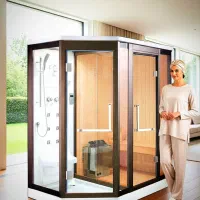 کابین سونا خشک و بخار طرح‌ فنلاندی دوش وان جکوزی