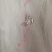 پرده حریر زری دار نقره ای ترک
