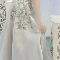 لباس مجلسی کار شده ساتن آمریکایی سایز 38 40