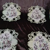 پنل پرده مخمل قهوه آیی