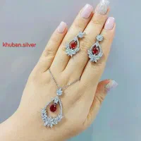 نیم ست جواهری یاقوت سرخ