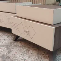 سرویس خواب 2 نفره تماما MDF کرم قهوه ای پایه فلزی|تخت و سرویس خواب|اندیمشک, |دیوار