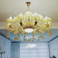 لوستر کلاسیک وارداتی برنجی برنزی ستون سنگ لستر