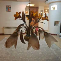 یک جفت لوستر شش شاخه فلزی کریستالی|لوستر و چراغ آویز|تهران, پونک|دیوار