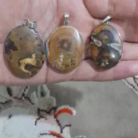 باسلام فروش سه عدد پلاک نقره سنگ سلطانی|جواهرات|اهواز, زیتون کارگری|دیوار