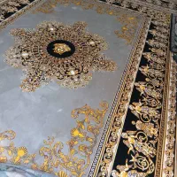 فرش ماشینی طوسی طلایی