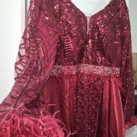 لباس پیراهن مجلسی شب مزونی سایز ۴۴ ساتن پولک