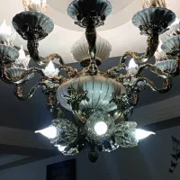 لوستر برنز چینی ۱۲ شاخه دو طوقه|لوستر و چراغ آویز|ارومیه, |دیوار