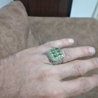 انگشتر نقره کار دست .سنگ زمرد معدنی .|جواهرات|لنگرود, |دیوار