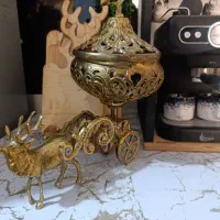 شکلات خوری برنز و یک جفت گنجشک