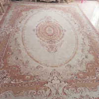 قالی ۱۲متری کرمی جنس نخ پنبه