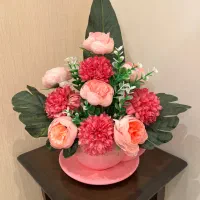 گل مصنوعی با گلدان مدل فنجان|گل مصنوعی|تبریز, |دیوار