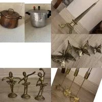 تعدادی وسایل آشپزخانه و دکوری برنز