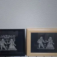 چند عدد تابلوی شماره دوزی و یک تابلو نوشته