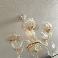 ۲عددلوسترکریستال خارجی۶شاخه رنگ طلایی