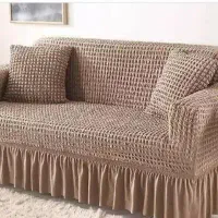 کاور مبل  هفت نفره کرمی رنگ