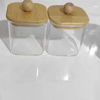 ظرف پیرکس درب بامبو ۵ عدد