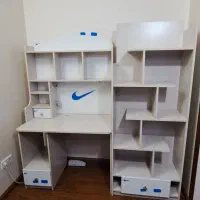 کتابخانه و میز تحریر و تخت تمام ام دی اف نایک|کتابخانه، شلف، قفسههای دیواری|کرج, اتحاد|دیوار