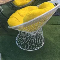 میز و صندلی فرفورژه با چتر سایبان آهن کنار برزنت|مبلمان خانگی و میز عسلی|تهران, شهرک پاسداران|دیوار