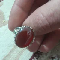 انگشتر عقیق و رکاب نقره