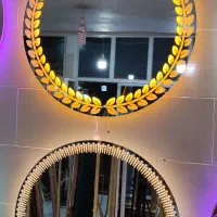 آینه های رینگلایت دار دایره ای لمسی بکلایت طرحدار|آینه|ارومیه, |دیوار