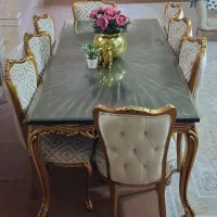 میز و صندلی غدا خوری ۸ نفر ه سلطنتی چوب راش