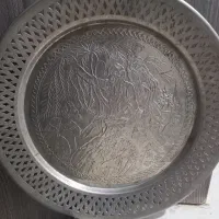 سینی مسی قدیمی حکاکی شده اندازه ۴۰سانت