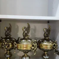 سرویس زیبا برنز. گلدان .جا کلیدی.هفت رقصنده.