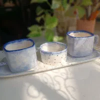 ماگ و ست سرامیکی دست‌ساز با طرح دلخواه|ظروف سرو و پذیرایی|اصفهان, سودان|دیوار