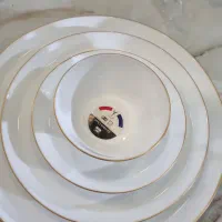 سرویس آرکوپال لب طلا فرم اس گلدن اپال ۲۶پ|ظروف سرو و پذیرایی|کرج, دولتآباد|دیوار