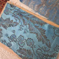 پارچه ابریشم خالص نقره کوب عتیقه