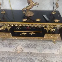 میز تلویزیون برنجی کاملا خالص برنج