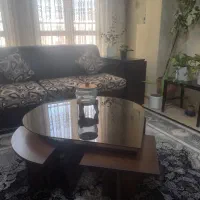 مبلمان ۷ نفره چرمی ،ناهارخوری ۶ نفره چوب و شیشه|مبلمان خانگی و میز عسلی|ساوه, |دیوار