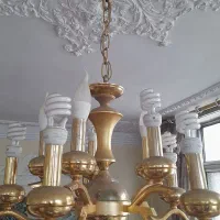 فروش فوری لوستر آب طلا رنگ ثابت و چراغ های لوکس|لوستر و چراغ آویز|پیربازار, |دیوار